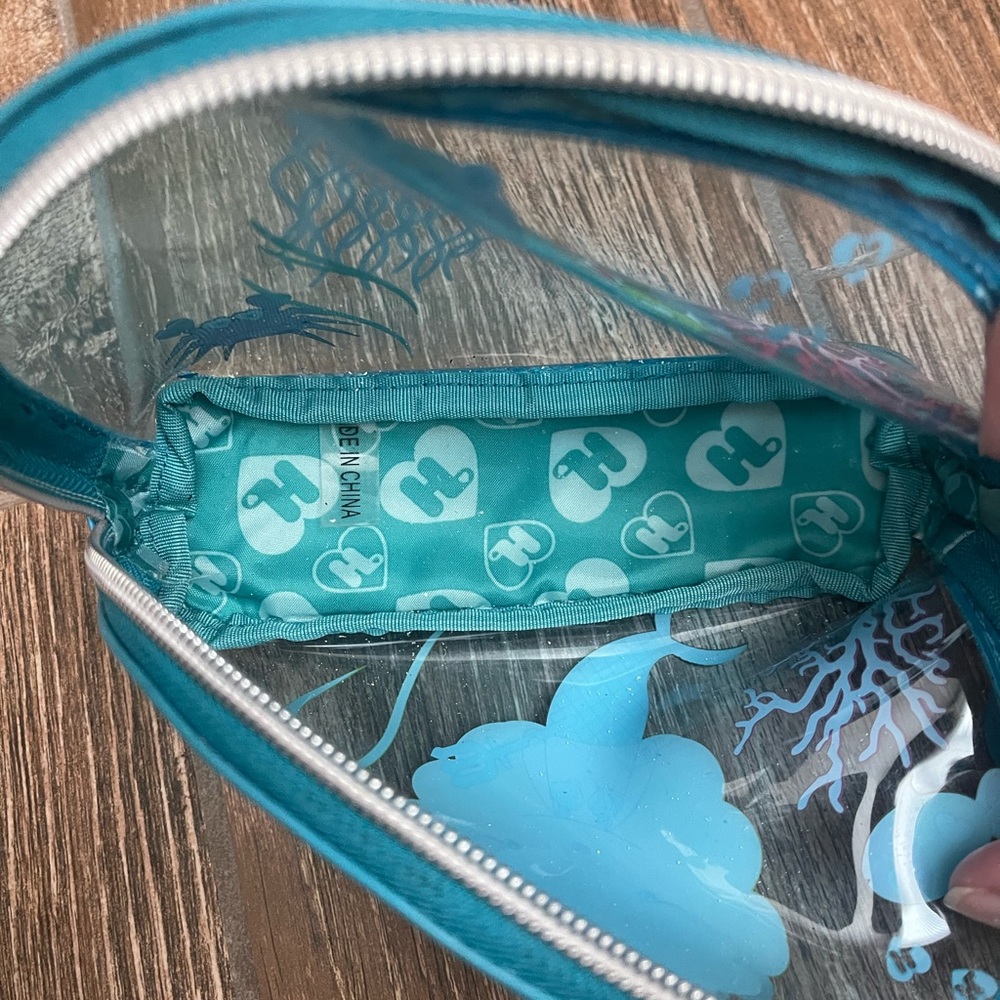 Harajuku Lovers Teal Mermaid Clear Cosmetic Bag with Yellow Accent - Picture 2 of 2